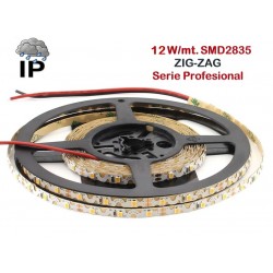 Tira LED 5 mts Flexible ZIG-ZAG 60W 300 Led SMD 2835 IP54 Blanco Frío Serie Profesional